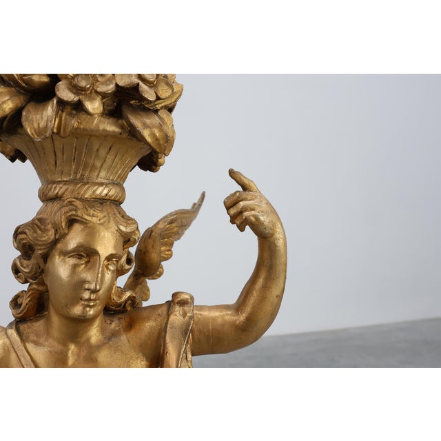 Louis XVI Gilt Oak Angel Figure Part of a Altar, 18th Century For Sale - Image 4 of 14