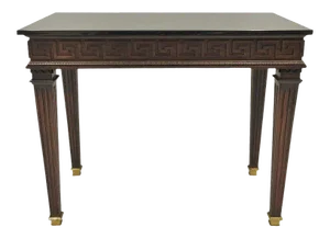 French Louis XVI Style Granite Top Greek Key Center/Console Table