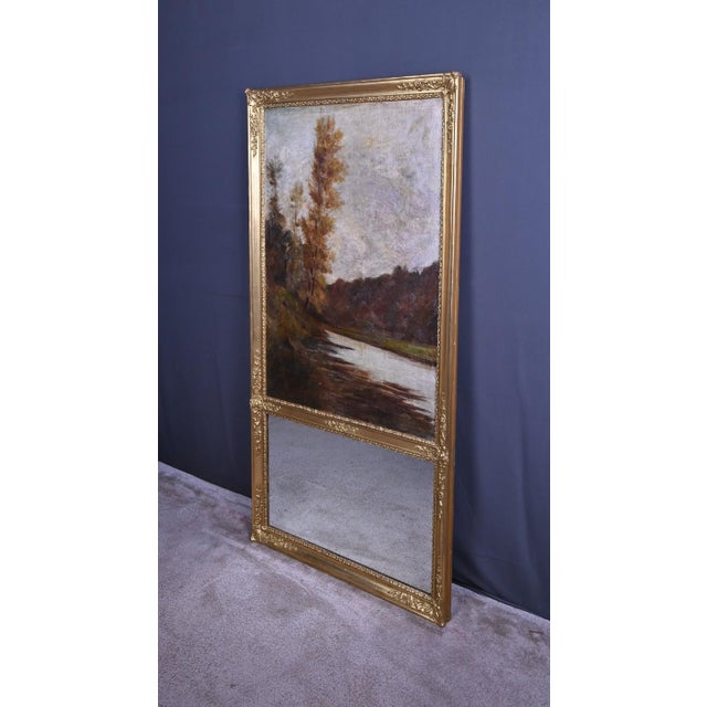 Louis XVI Style Giltwood Trumeau Mirror, Early 20th Century For Sale - Image 4 of 18