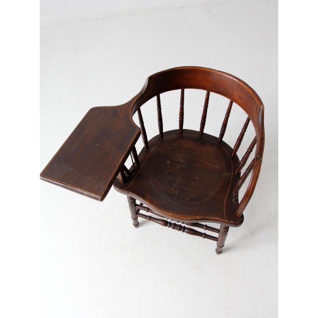 Farmhouse Antique Crocker Chair Company Windsor Writing Arm Chair For Sale - Image 3 of 15