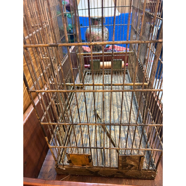 Enormous Vintage Metal Bird Cage For Sale - Image 11 of 13