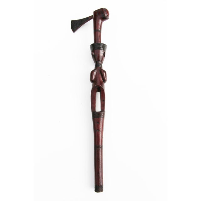 Wood Lwena Anthropomorphic Female Axe, Angola, Mid 20th Century For Sale - Image 7 of 13
