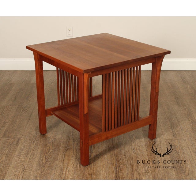 Stickley Mission Collection Cherry Spindle Lamp Table For Sale - Image 10 of 12