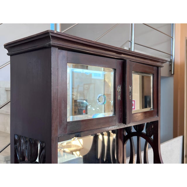 Late 19th Century French Art Nouveau Walnut Cabinet For Sale - Image 9 of 18