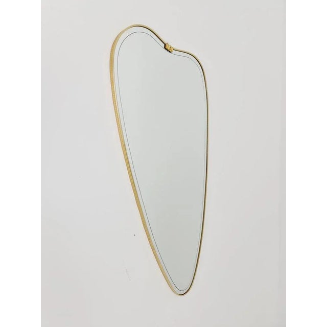 Mid-Century German Asymmetric Brass Wall Mirror, 1960s For Sale - Image 3 of 10