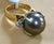Black Tahitian Pearl and Diamond Cocktail Ring 18 Karat Gold/Platinum For Sale - Image 9 of 18