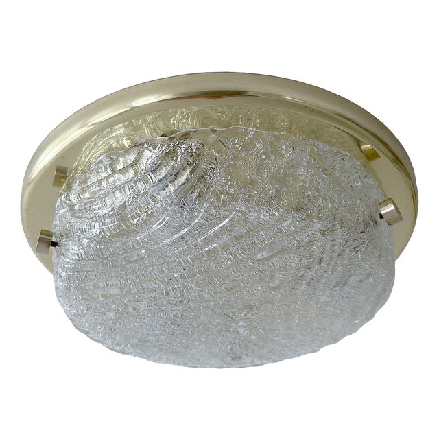 Vintage Murano Glass Flush Light from Hillebrand, 1970s For Sale