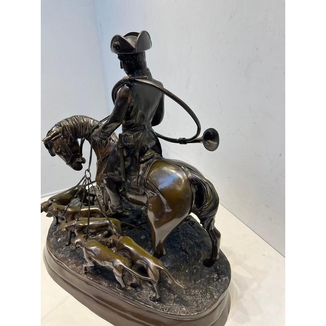 Pierre-Jules Mêne, Hunting Scene of Rider with Hounds, 19th Century, Bronze For Sale - Image 4 of 5