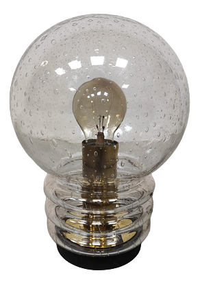Vintage Bulb Table Lamp in Bubble Glass by Herbert Proft for Glashutte Limburg, 1970s