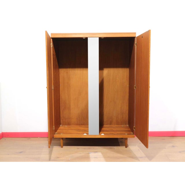 Brown Mid Century Modern Vintage Teak Triple Armoire Wardrobe by Stonehill For Sale - Image 8 of 14