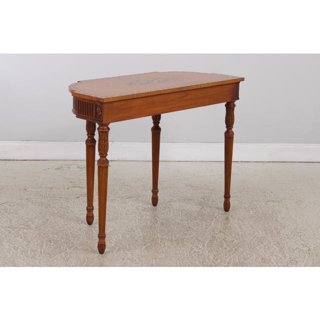 Maitland Smith Adams Satinwood 1 Drawer Console Table For Sale - Image 17 of 18