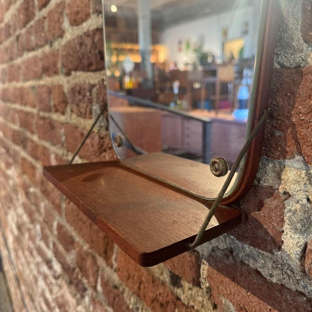 Teak Mirror with Shelf, 1960s For Sale - Image 3 of 5