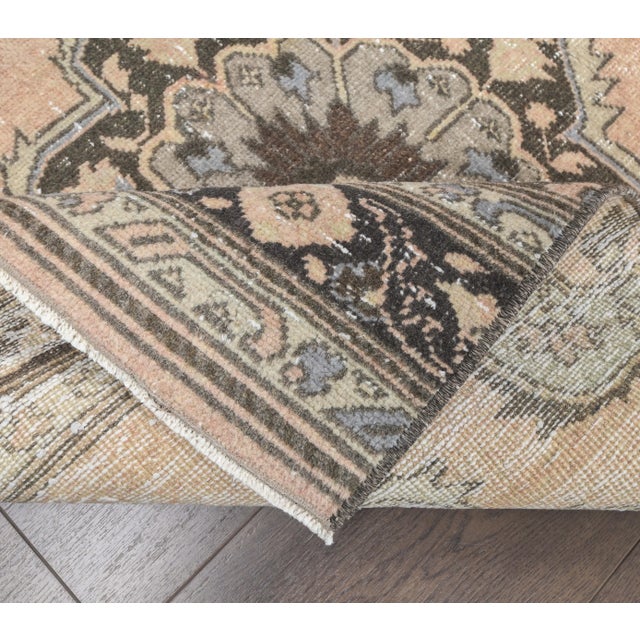 Textile 1970s Turkish Oushak Wool Runner Rug For Sale - Image 7 of 8