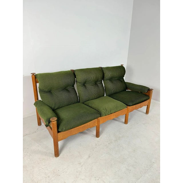 Vintage Brutalist Oak 3-Seater Sofa For Sale - Image 9 of 9