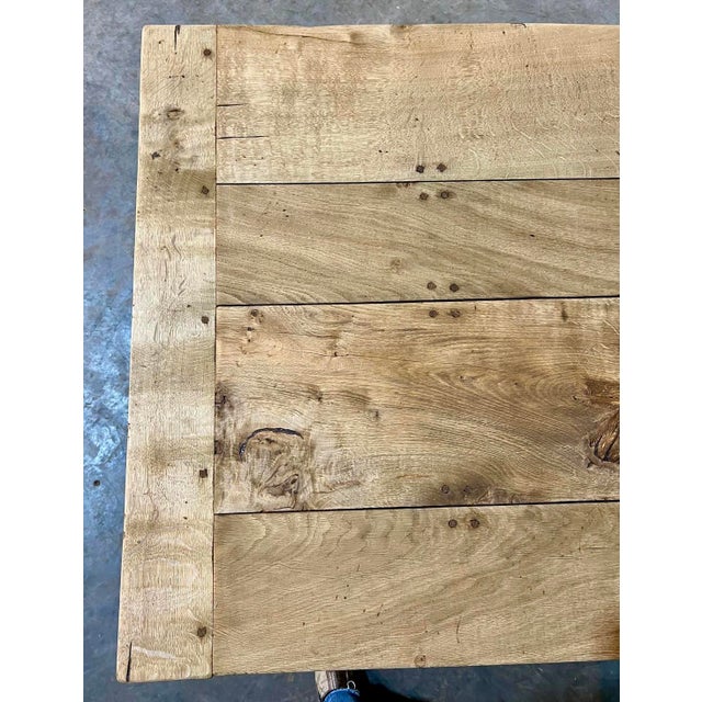 Bleached Oak Farmhouse Dining Table, 1925 For Sale - Image 17 of 18