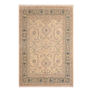 Sun-Faded Beige/Green Wool Rug - 8'2'' X 9'10'' For Sale