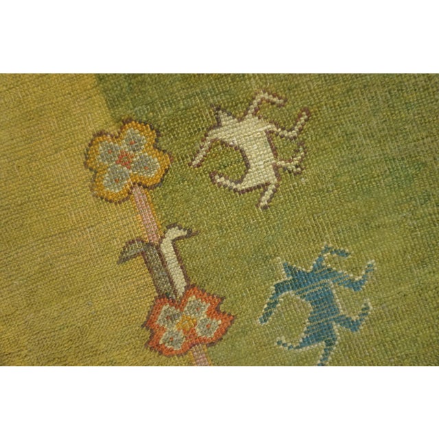 Green 1890s Green Medallion Antique Turkish Oushak Rug 9'3"x12'1" Knotted Wool Carpet For Sale - Image 8 of 8