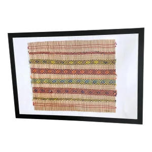 2000s Mehinako Xingu Manioc Mat Amazon Brazil Framed