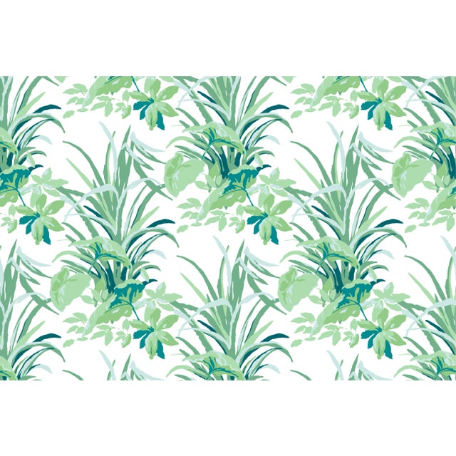 Jungle Road Barbados Green Fabric Sample For Sale
