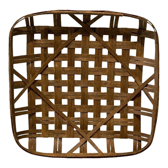 Large Square Tobacco Basket Wall Decor by Ballard Designs, 37" For Sale