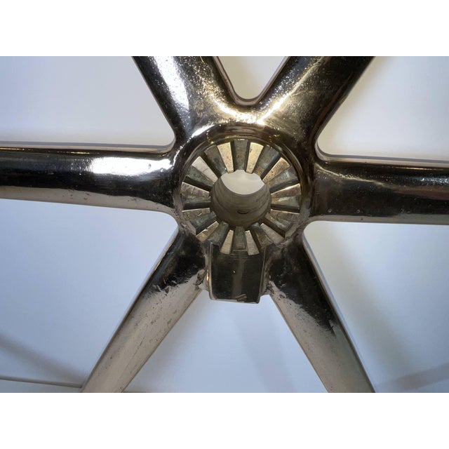 Brass Large Brass Ships Wheel For Sale - Image 8 of 9