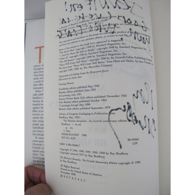 1990s Ray Bradbury Hand Signed the Martian Chronicles 1990 40th Anniversary Hc Book For Sale - Image 5 of 7
