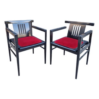 Vintage Armchairs in Wood, 1970s, Set of 2 For Sale
