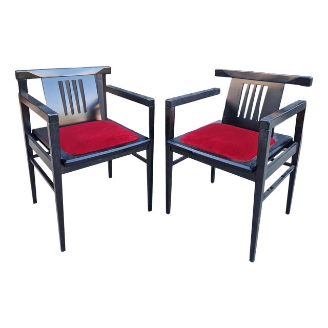 Vintage Armchairs in Wood, 1970s, Set of 2 For Sale