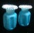 Art Deco Pair of 1920s Aqua Satin Webb Ruffled Polka Dot Cased Glass Vases For Sale - Image 3 of 9