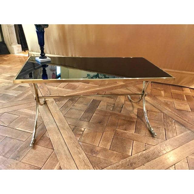 1960s French Glass Top Coffee Table For Sale - Image 5 of 7