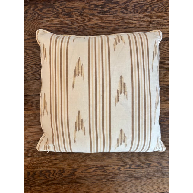 Pair of Mark Sikes Santa Barbera Ikat Pillow Covers with Self Welt. 18x18
