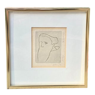 1979 Original Portrait Sketch of a Man With a Long Beard For Sale