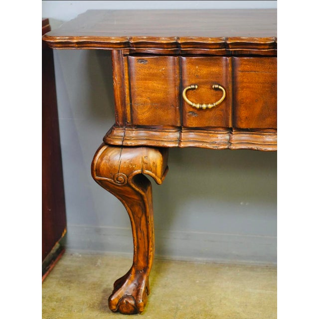 Renaissance Alfonso Marina Spanish Colonial Mahogany Console With Carved Claw Feet 20th Century For Sale - Image 3 of 13