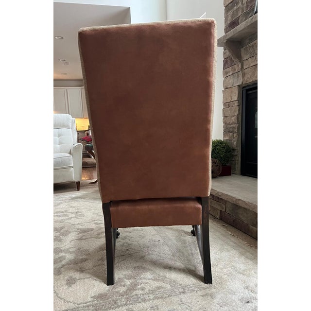 English Vintage Ralph Lauren Style Upholstered High Back Armchair For Sale - Image 3 of 7