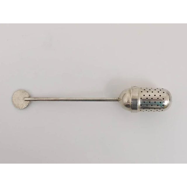 Bauhaus Silver Plated Tea Ball Diffuser attributed to Christian Dell, Weimar, Germany, 1920s For Sale - Image 6 of 9