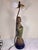 Asian Vintage 1940s Monk Figurine Lamp With String Shade For Sale - Image 3 of 11