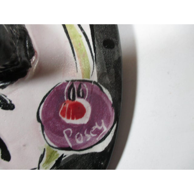 1990s Hand Painted Posey Pottery Footed Bowl For Sale - Image 4 of 7