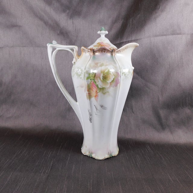 1930s Reinhold Schlegelmilch Rs Prussia Chocolate Pot With Lid # 25932 For Sale - Image 4 of 7