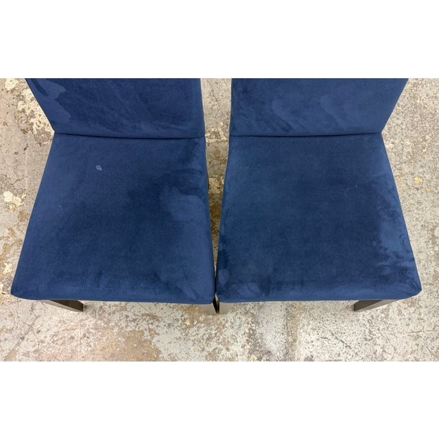 Navy Blue Room & Board Peyton Side Chairs, Pair For Sale - Image 8 of 12
