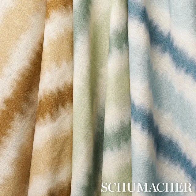 Schumacher Hayes Fabric In Lagoon For Sale In Charlotte - Image 6 of 6