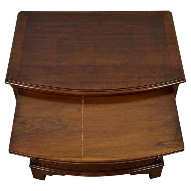 20th Century English Bow-Front Burr Walnut Chest of Drawers For Sale - Image 4 of 13