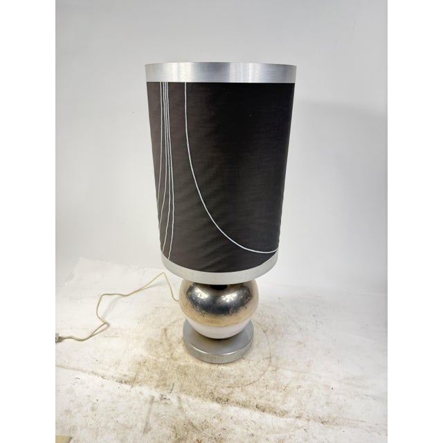 Vintage Space Age Table Lamp in Chrome Metal, 1970s For Sale - Image 3 of 10