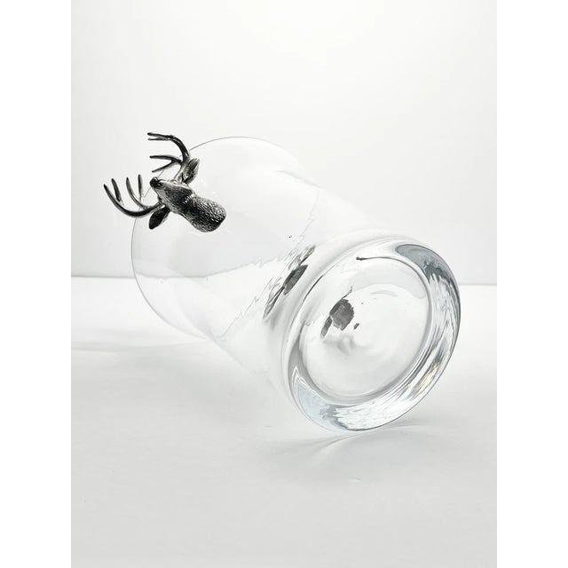 2010s Vagabond House Antler Deer Head Stag Pewter & Glass Ice Champagne Bucket For Sale - Image 5 of 8