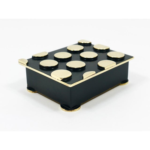 Mid-Century Polka Dot Brass Storage Box, 1950s For Sale - Image 14 of 16