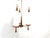 Vintage Teak Chandelier with White Glass Shades, 1960s For Sale - Image 6 of 10