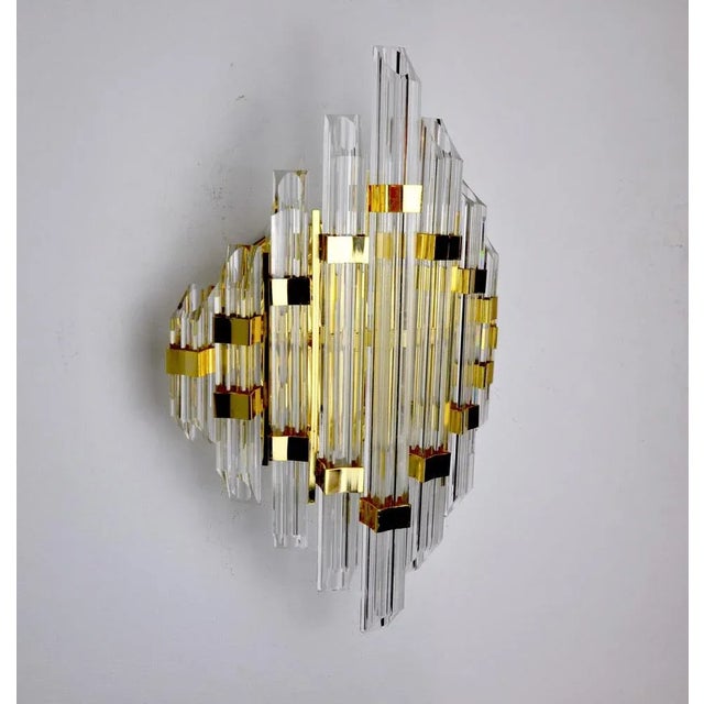 Hollywood Regency Tubular Wall Light in Murano Glass from Venini, Italy, 1970s For Sale - Image 3 of 8