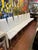 Set of 6 Custom White Leather Parsons Dining Chairs Attributed to Design Institute of America For Sale - Image 17 of 18