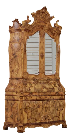 Vintage Italian Olive Wood Secretary Desk