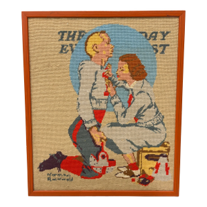 Vintage Norman Rockwell "The Redhead" Saturday Evening Post Needlepoint