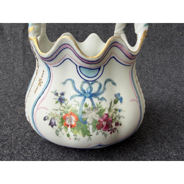 Early 20th Century Antique Royal Rudolstadt Bisque Basket For Sale - Image 5 of 13